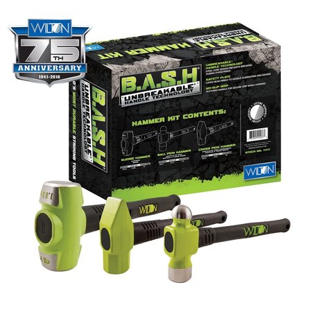 JPW INDUSTRIES Wilton B.A.S.H 3-Piece Mechanics Hammer Kit 11111